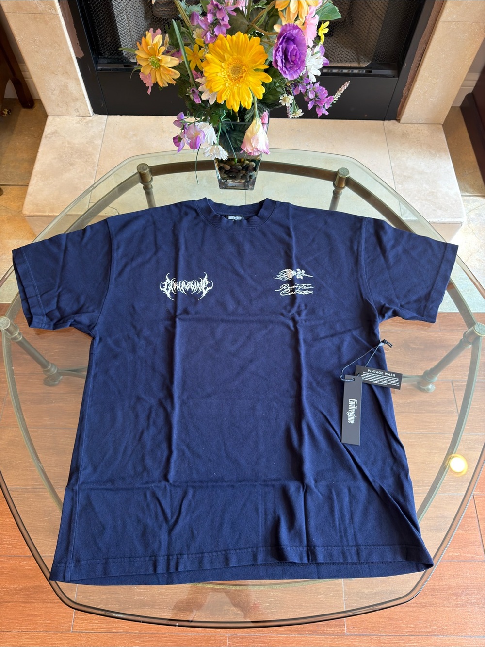 Size L - Civil Regime Roses from Concrete Skull Overside T-Shirt
